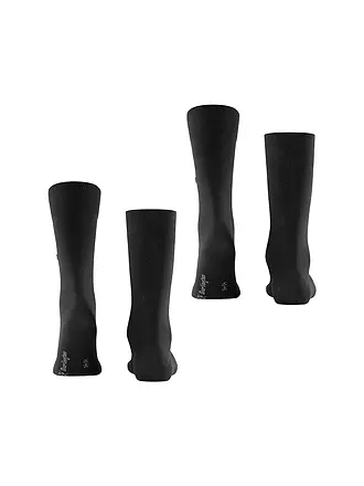 BURLINGTON | Chaussettes pour homme EVERYDAY, lot de 2, 40-46, bleu marine foncé | schwarz